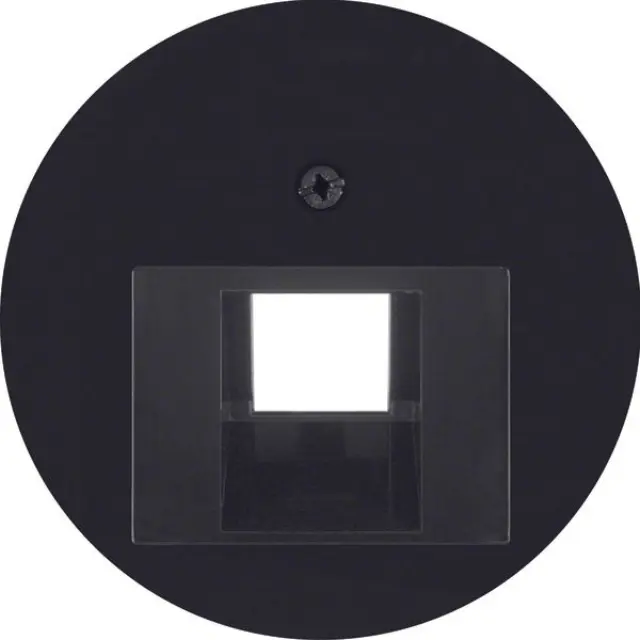 FCC Socket outlet Centre plate R.1/R.3/R.classic, Black glossy