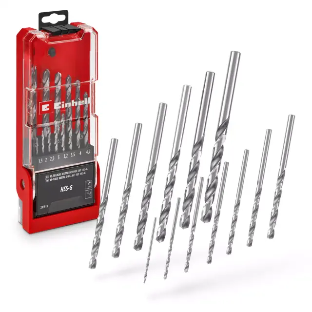 Einhell 49205513 - Σετ τρυπανιών μετάλλου HSS-G 13 τεμαχίων, Ø 1,5–6,5 mm