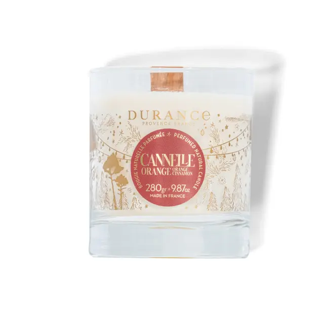Durance Handmade Christmas Candle Orange Cannelle Χριστουγεννιάτικο κερί πορτοκάλι κανέλα με ξύλινο φυτίλι +/- 50h 280g 2