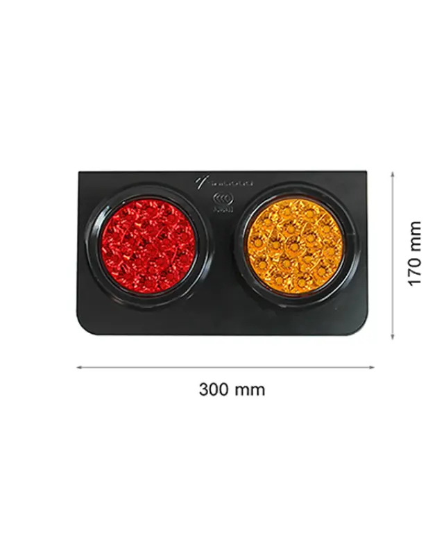 Φανάρι LED διπλό στεγανό κόκκινο / πορτοκαλί 12V/24V