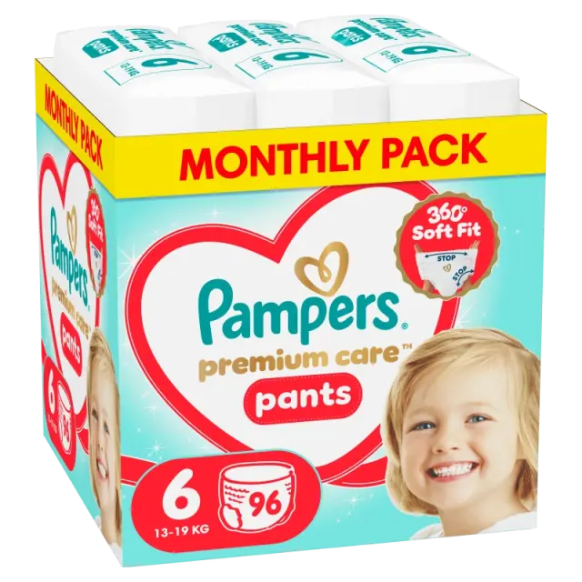 Pampers Πάνες Βρακάκι Premium Care Monthly Pack No. 6 για 13-19kg 96τμχ
