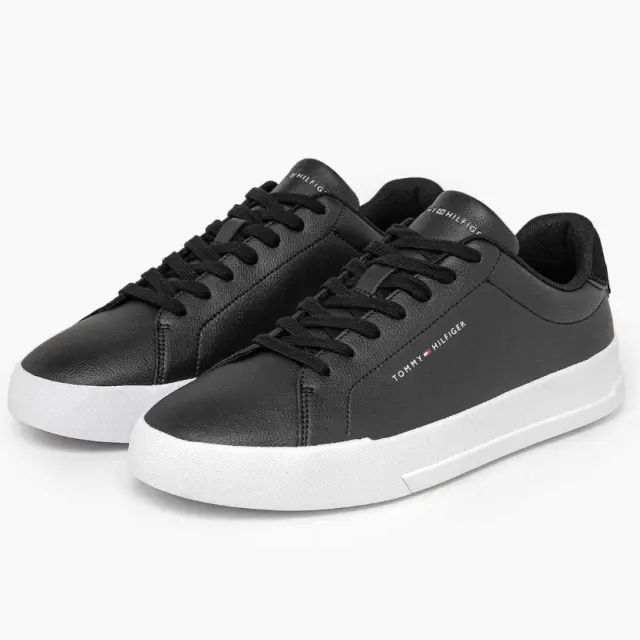 Ανδρικά Δερμάτινα Sneakers Tommy Hilfiger FM0FM05904 BDS Μαύρα Μαύρο - 40 2