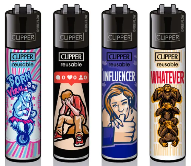 Clipper Αναπτήρας Μεγάλος - Social Media