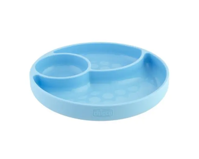 Chicco Πιάτο Φαγητού Σιλικόνης Με Χωρίσματα 12Μ+ Take Eat Easy Blue 00-010216-200 2