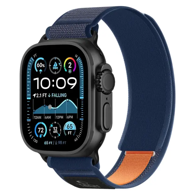 Tech-protect Nylon Elite Apple Watch 8 / 9 / 10 / 11 / 12 / Se / Ultra (44 / 45 / 46 / 49 Mm) Navy/orange 3