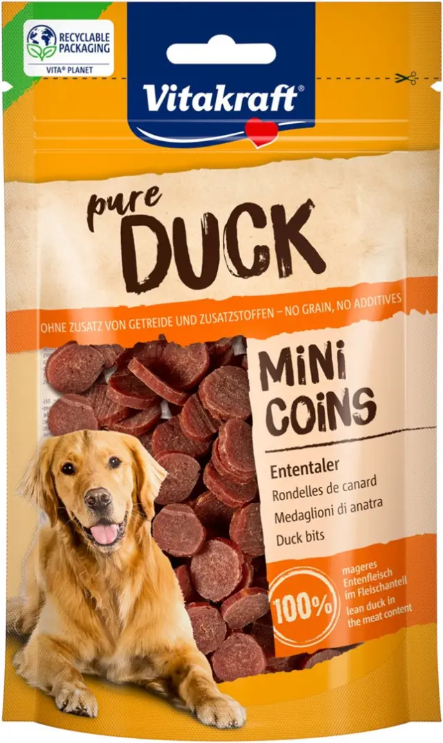VITAKRAFT Duck Mini Coins - dog treat - 80g