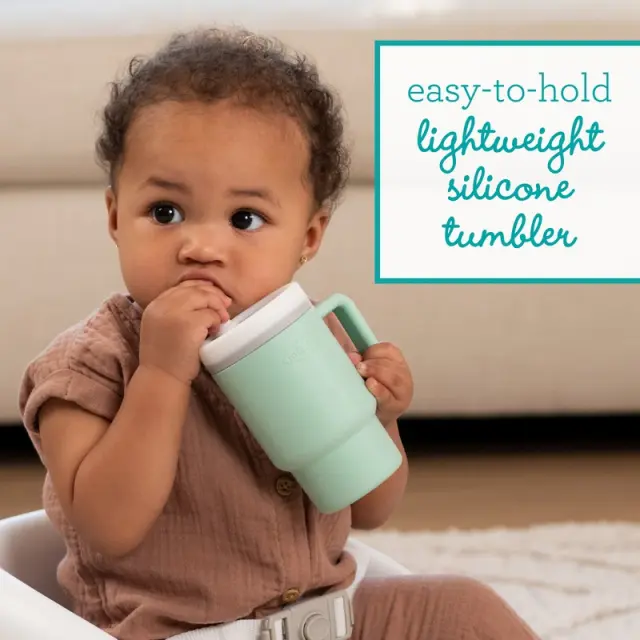 INFANTINO My 1st Tumbler -Cool Mint κύπελο με καλαμάκι σιλικόνης 260 ml