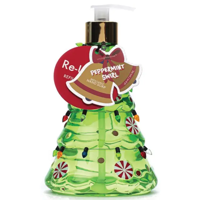 Simple Pleasures Υγρό Σαπούνι Χεριών με Άρωμα Pepermint Swirl και Dispenser Χριστουγεννιάτικο Δέντρο 500ml
