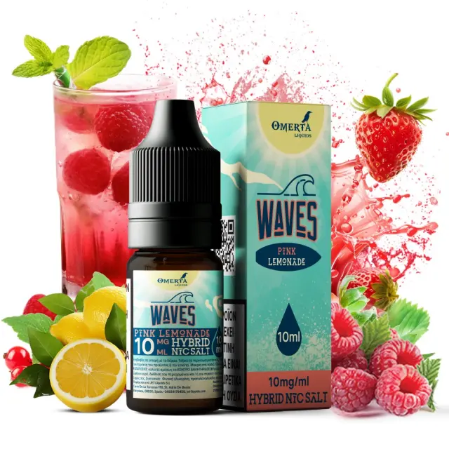 Pink Lemonade 10ml Hybrid Nic Salt - Waves by Omerta 10mg