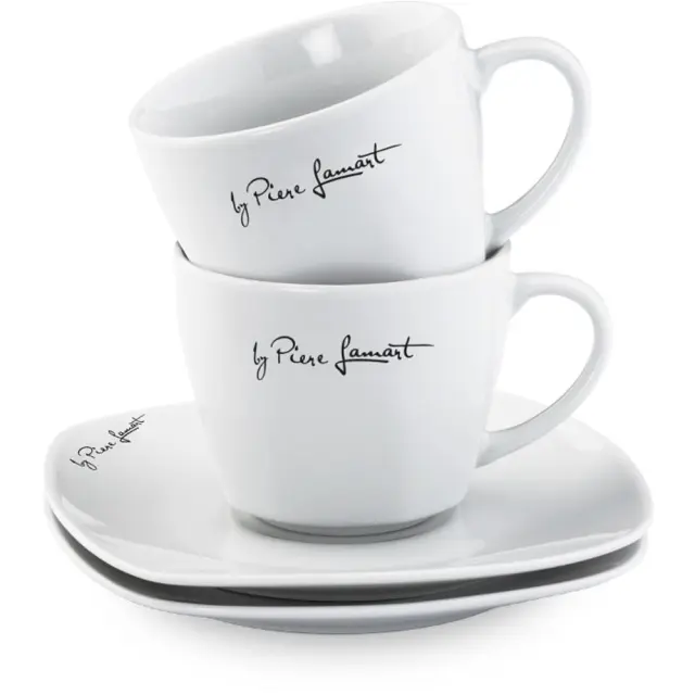 Σετ Φλιτζάνια Καφέ από Πορσελάνη 190ml 2τεμ. DINE Lamart LT9016 Λευκό