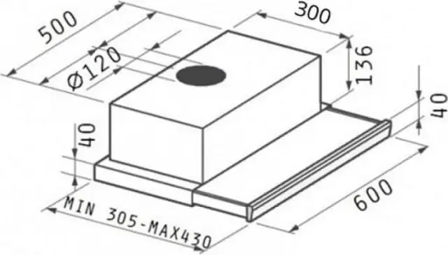PYRAMIS Συρόμενος Απορροφητήρας 60cm Inox 7012MT Maidtec 2