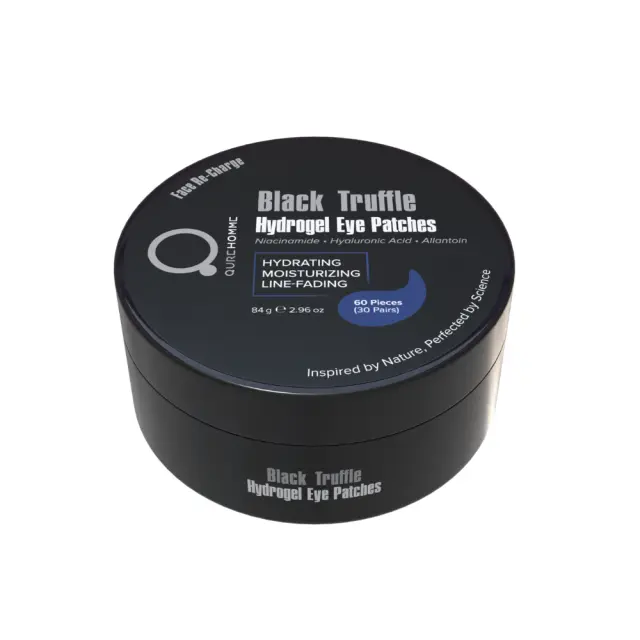 Black Truffle Eye Patches Hydrogel 84g 60pcs Face Re-Charge by Qure Homme - Επιθέματα αντιγήρανσης για τα μάτια και το πρόσωπο