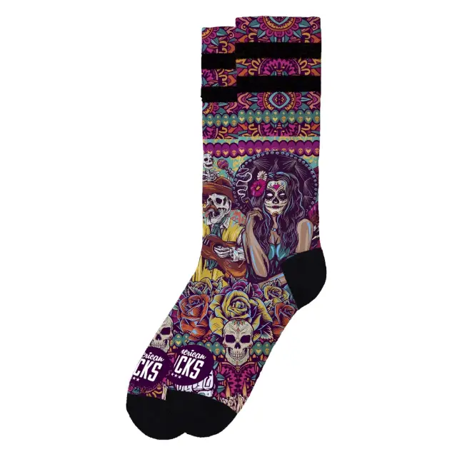American Socks Dia De Los Muertos Signature Mid High - 37-41 (S/M)
