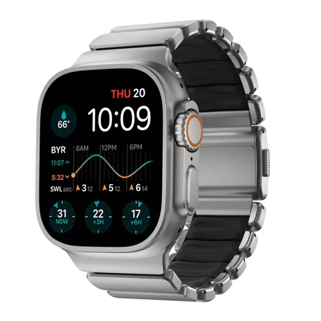 Nomad Stratos Band Natural Titanium Black FKM AW 45/46/49mm