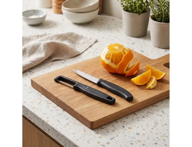 Σετ Μαχαίρια Γενικής Χρήσης & Αποφλοιωτής Victorinox Swiss Classic με μήκος λεπίδας 8cm - Black - 2 τεμάχια6.7113.21