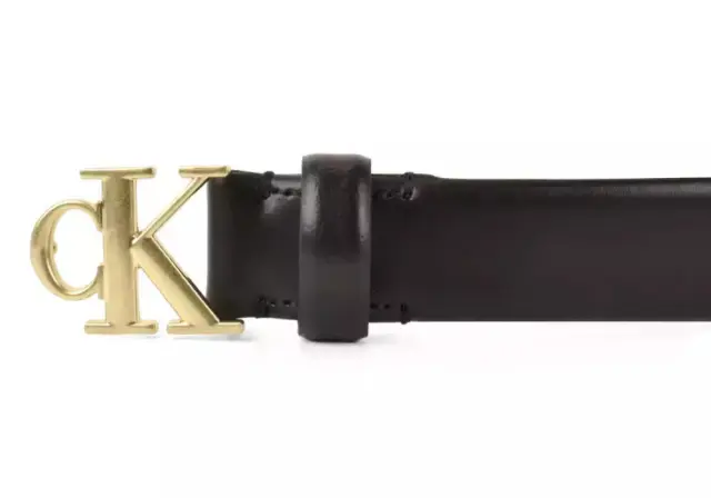 Calvin Klein Γυναικεία Λεπτή Δερμάτινη Ζώνη Με Μεταλλικό Logo Buckle 30mm Μαύρη 95cm 3