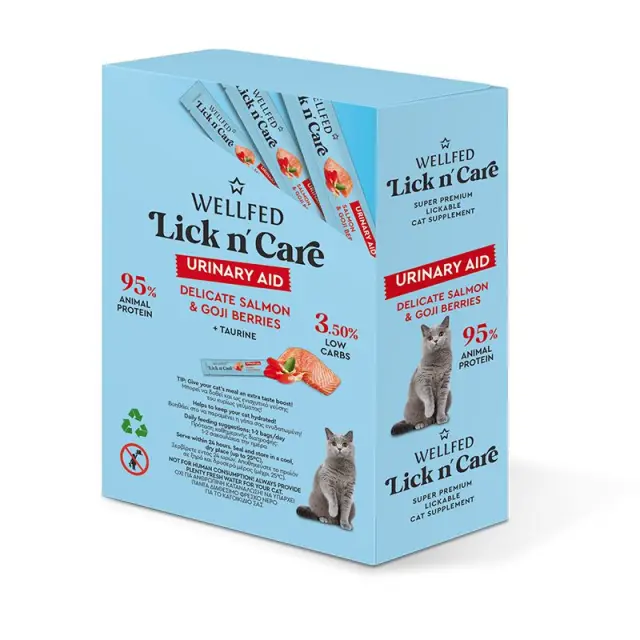 WellFed Lick n Care Urinary Aid Λιχουδιά για Γάτες με Σολομό & Goji Berries 15gr