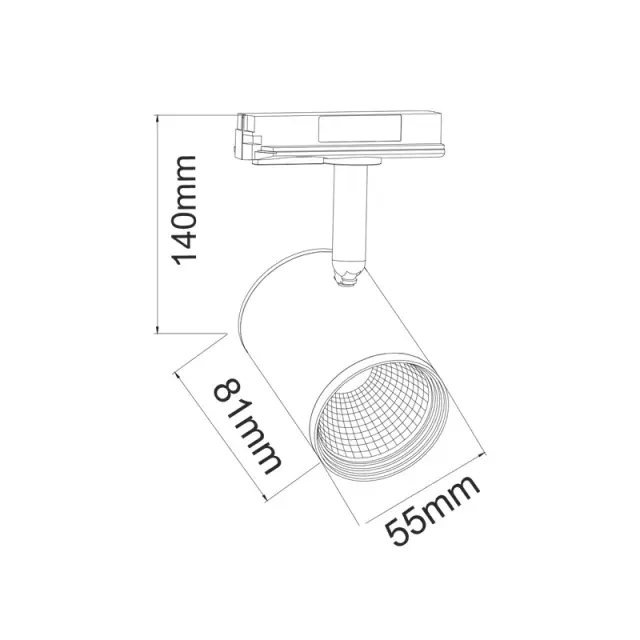 LED COB ΦΩΤΙΣΤΙΚΟ ΡΑΓΑΣ 230V AC 7W 3000K 24° 700LM Ra80 2 ΣΥΡΜΑΤΑ ΜΑΥΡΟ / ZUNO730B2 2