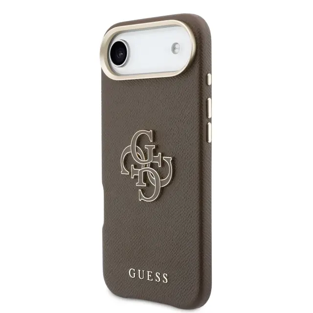Guess PU Grained 4G Resin Metal Logo Case for iPhone Air Brown 2