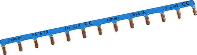Insulated busbar 1P 63A prong 10mm² blue 13M