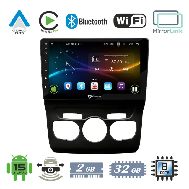 VenCore Οθόνη Multimedia Android 15 10.1" 9109A MTK6762 Octa-Core 2GB/32GB IPS με Πρόσοψη, CarPlay, Android Auto και Υποστήριξη Κάμερας Οπισθοπορείας AHD για Citroen C4L 2011-2016 – Μαύρη (3236-10008-0131B)