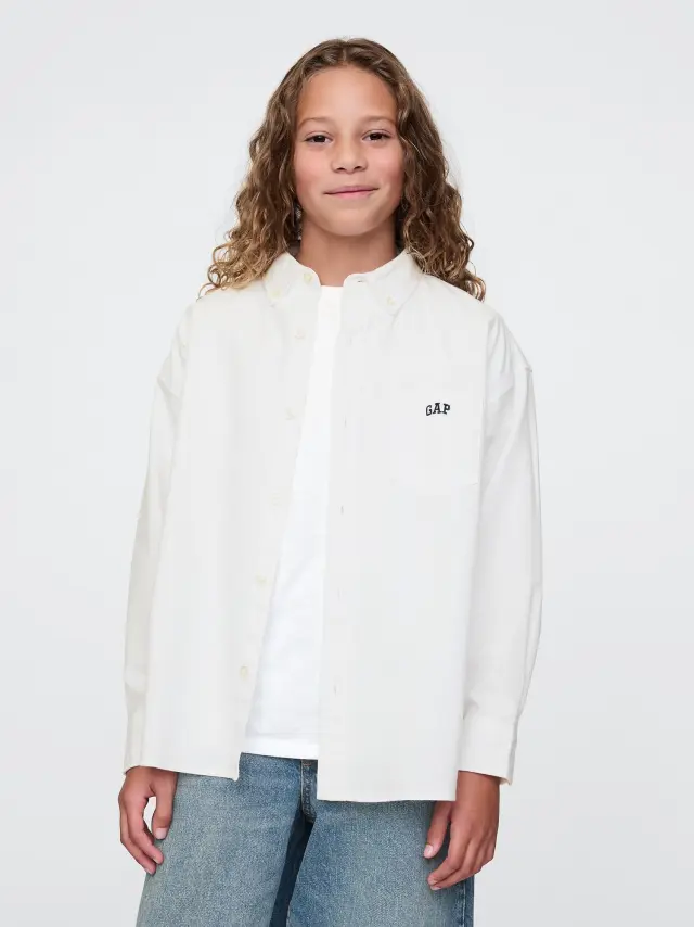 Άσπρο Παιδικό Mini Logo Oxford Πουκάμισο white