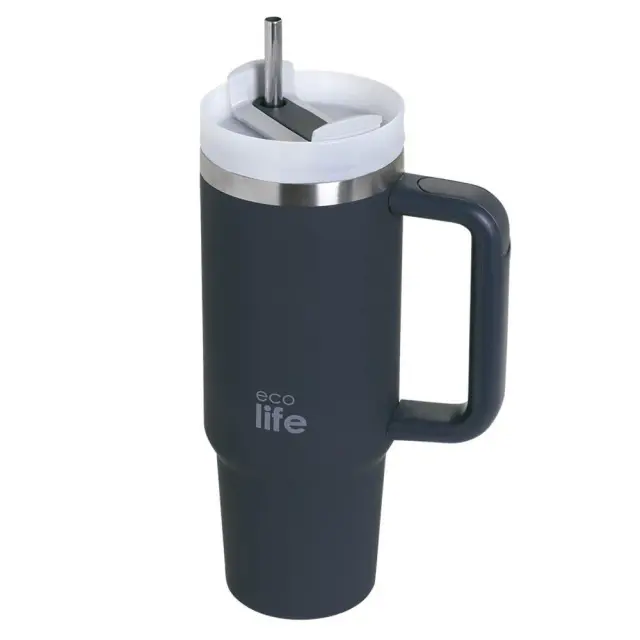Ecolife® -Ανακυκλώσιμο Handled Tumbler Θερμός BPA Free 900ml- Stormy Sea.