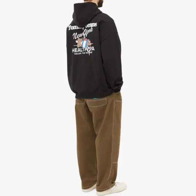 Tommy Hilfiger - Ανδρικό Φούτερ Oversized Sport Hoodie DM0DM15810-BDS Μαύρο - 2XL 3