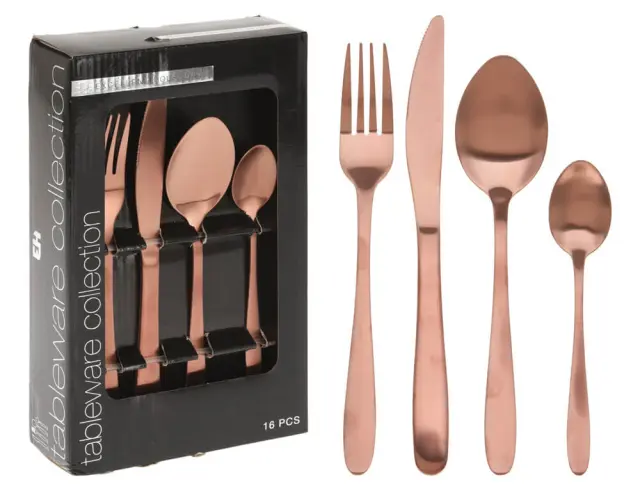 Σετ Μαχαιροπίρουνα Excellent Houseware ανοξείδωτα Καφέ - 16τμχ CC4000110 2