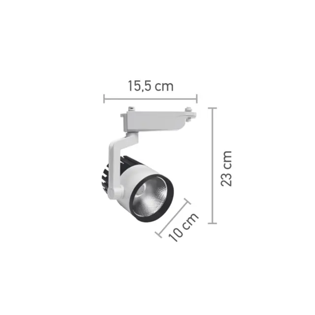 InLight Σποτ Ράγας Λευκό LED 30W 3000K D:10cmX23cm (T00101-WH) 3