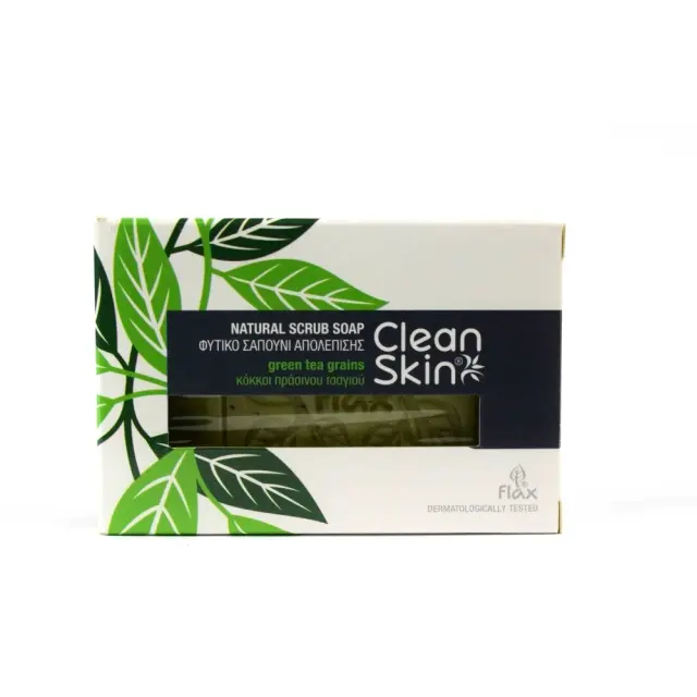 Cleanskin Φυσικό Σαπούνι Απολέπισης Με Κόκκους Πράσινου Τσαγιού 100gr