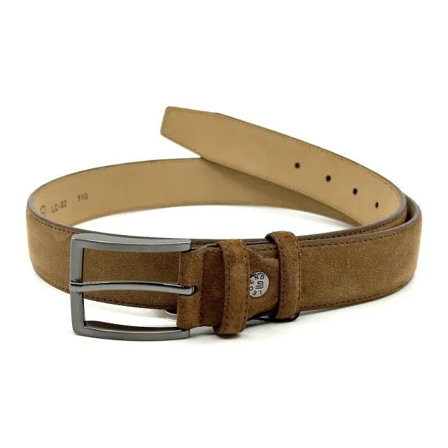 Camel Δερμάτινη Ζώνη Nubuck Suede 3,5 cm