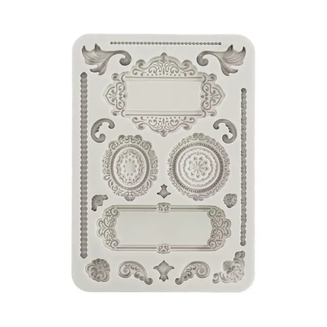 Καλούπι σιλικόνης A5, 15×21cm, Stamperia, Corners and tags