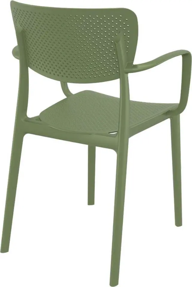 Πολυθρόνα Στοιβαζόμενη LOFT Olive Green PP 54x53x82cm 2