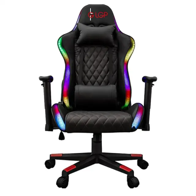Lamtech LGP022179 Thunderbolt Καρέκλα Gaming με Ρυθμιζόμενα Μπράτσα & RGB | Μαύρη