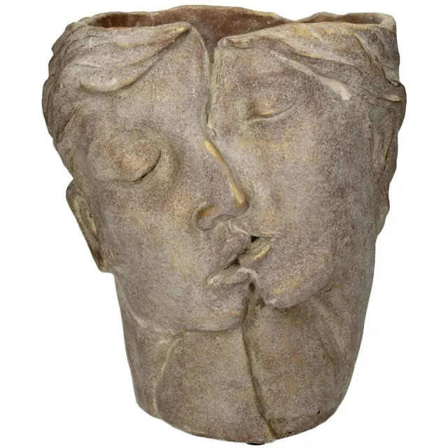 Κασπώ Μισό Πρόσωπο Χρυσό Τσιμέντο 19.5x16.5x22cm