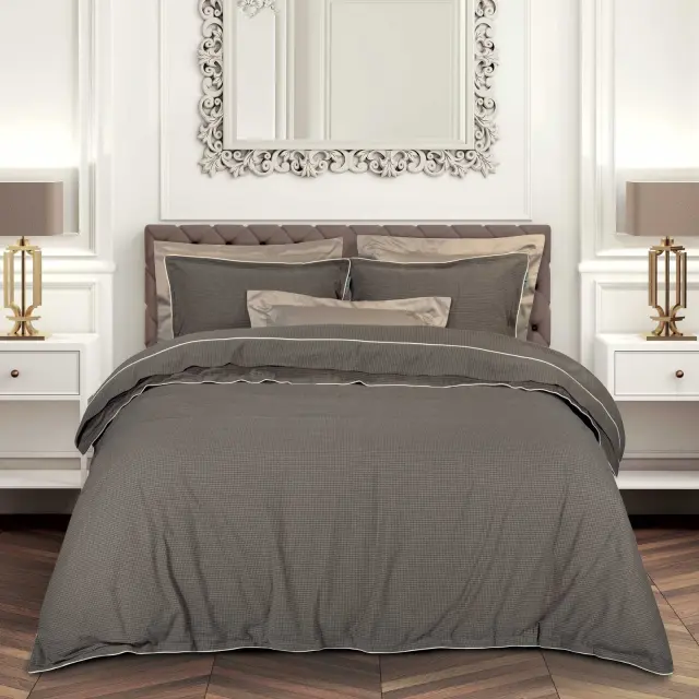 Σετ Παπλωματοθήκη Υπέρδιπλη 220x240 Essential Greenwich Polo Club 2375 Dark Taupe 100% βαμβακερό