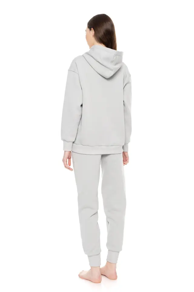 W1647 - Aqua - HOMEWEAR HOOD SOFT SOLID - M 3