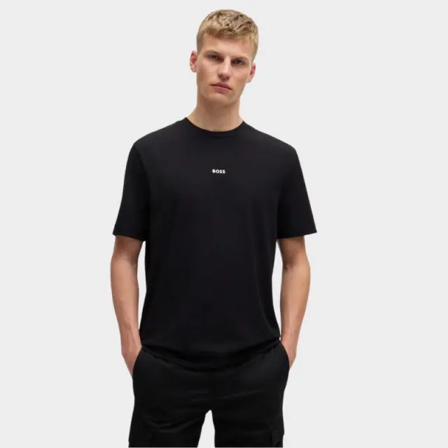Hugo Boss - Ανδρικό T-shirt Tchup Relaxed Fit 50473278-001 Μαύρο - XL