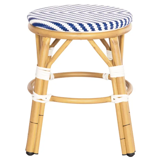 ΣΚΑΜΠΟ ΑΛΟΥΜΙΝΙΟΥ FB96285.05 BAMBOO LOOK-TEXTILENE ΛΕΥΚΟ-ΜΠΛΕ Φ36x46Υεκ. 3