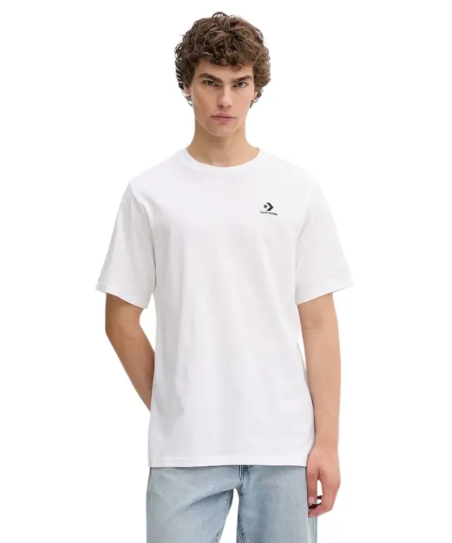 Converse - Ανδρικό T‑shirt Logo Star Chevron CVM5T876-100 Λευκό - XS