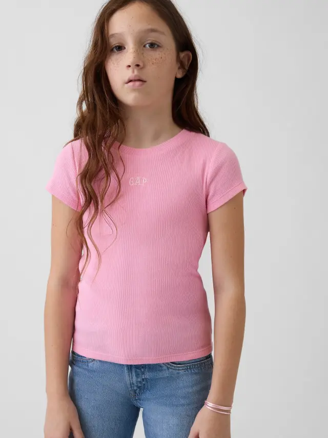 Παιδική Arch Logo Rib Μπλούζα parisian pink