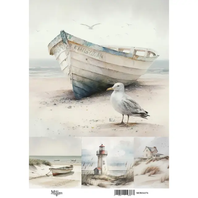 Ριζόχαρτο Maja's Memories, 22.5x32cm, Βάρκα στην παραλία, MDRA4376