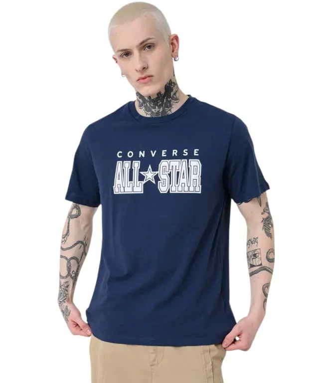 Converse - Ανδρικό T‑shirt All Star Tee CVM5T163-410 Μπλε 3