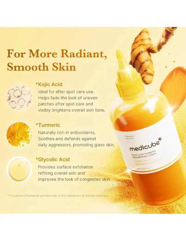 Medicube Kojic Acid Turmeric Resurfacing Toner 250ml - Τόνερ ήπιας απολέπισης και λάμψης με κοζικό οξύ και κουρκουμά 3
