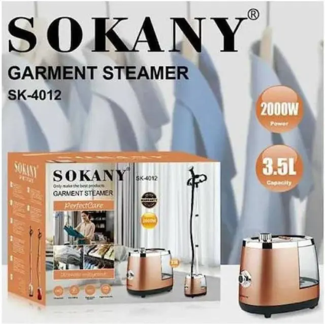 Sokany SK-4012 Ατμοκαθαριστής Ρούχων Δαπέδου 2000W με Δοχείο 3.5lt Χρυσός 2