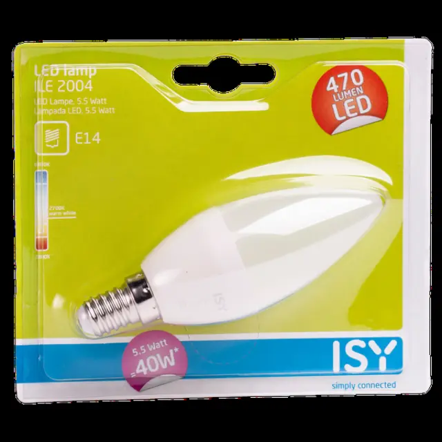 LED Bulb E14 5.5W B35 2700K 470lm FR ISY