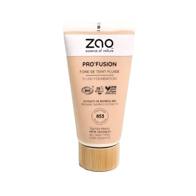 Zao Organic Pro’Fusion Fluid Foundation – Βιολογικό Υγρό foundation - 853 Beige Petale
