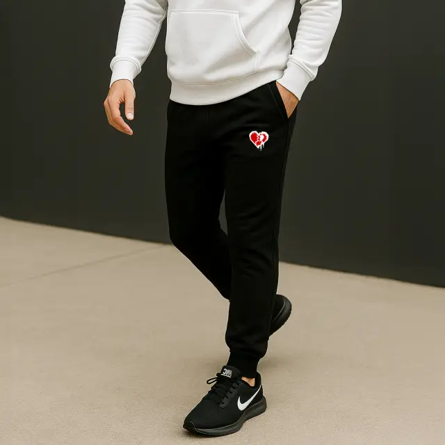 Φόρμα Noshame® Μαύρη με τύπωμα Heart - 612571 - XXL