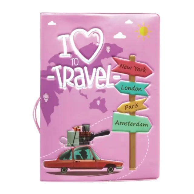Passport & Credit Card Case Θήκη Καρτών και Διαβατηρίου -Travel Ροζ ΟΕΜ